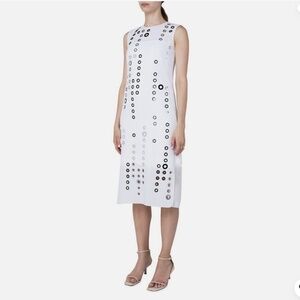 Akris punto Eyelet Cutout Midi Dress